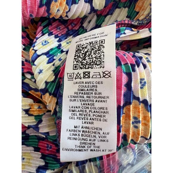 Asos Design Bright Pink Floral Oversized Short Sleeves Plisse Smock Jumpsuit 6 - Picture 11 of 12